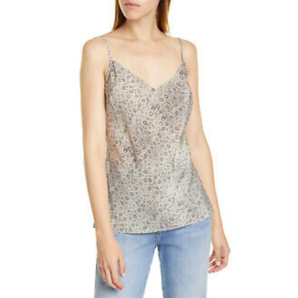 NWOT frame silk tank in vanilla snake